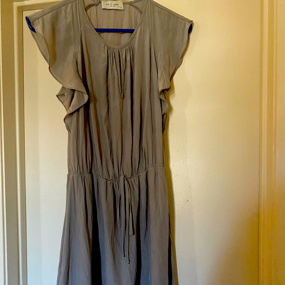 Lola & Sophie grey silk mini dress